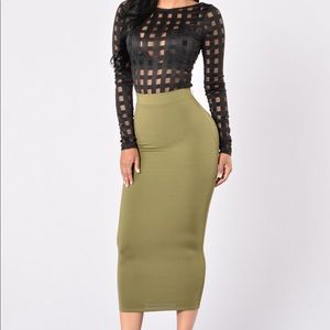 Fashion Nova Olive Oil Skirt